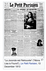 Screen shot of 1903 editorial about the Mona Lisa probably the most famous piece of art in history