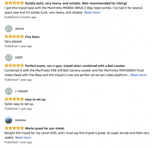 Most recent customer reviews for the Manfrotto 055 Aluminium tripod