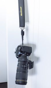 An image of a BosSTRAP supporting my Nikon D7100 and 80-200mmm lens all valued at over NZ$3000