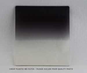 Low quality plastic Neutral Density filter
