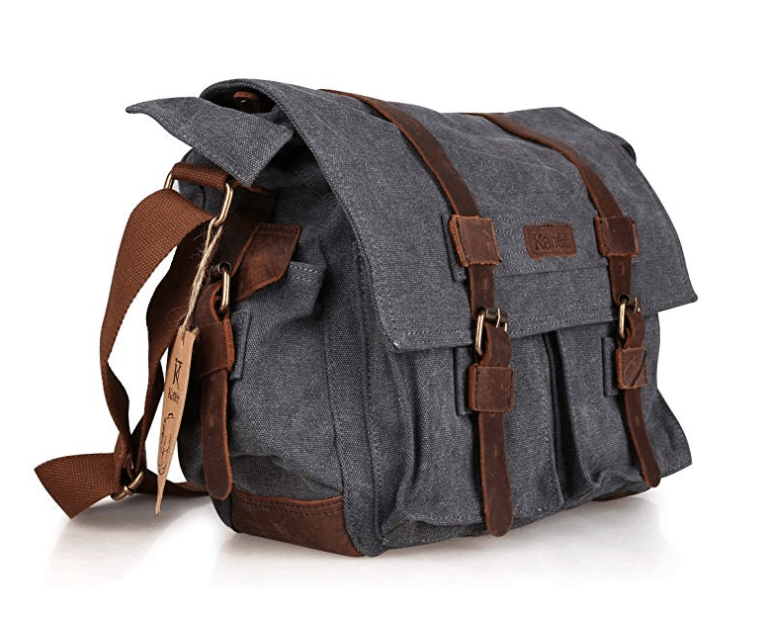 Best Mirrorless Camera Bag The Kattee Leather Canvas Vintage Messenger Bag