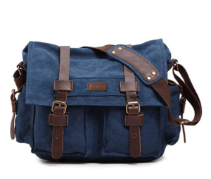 Cute Camera Bags For Women Kattee Leather Canvas Bag Blue